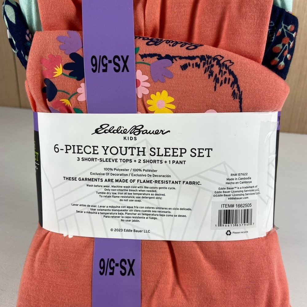 Eddie Bauer Kids 6-Piece Pajama Set - Red and Black - Picture 6 of 7